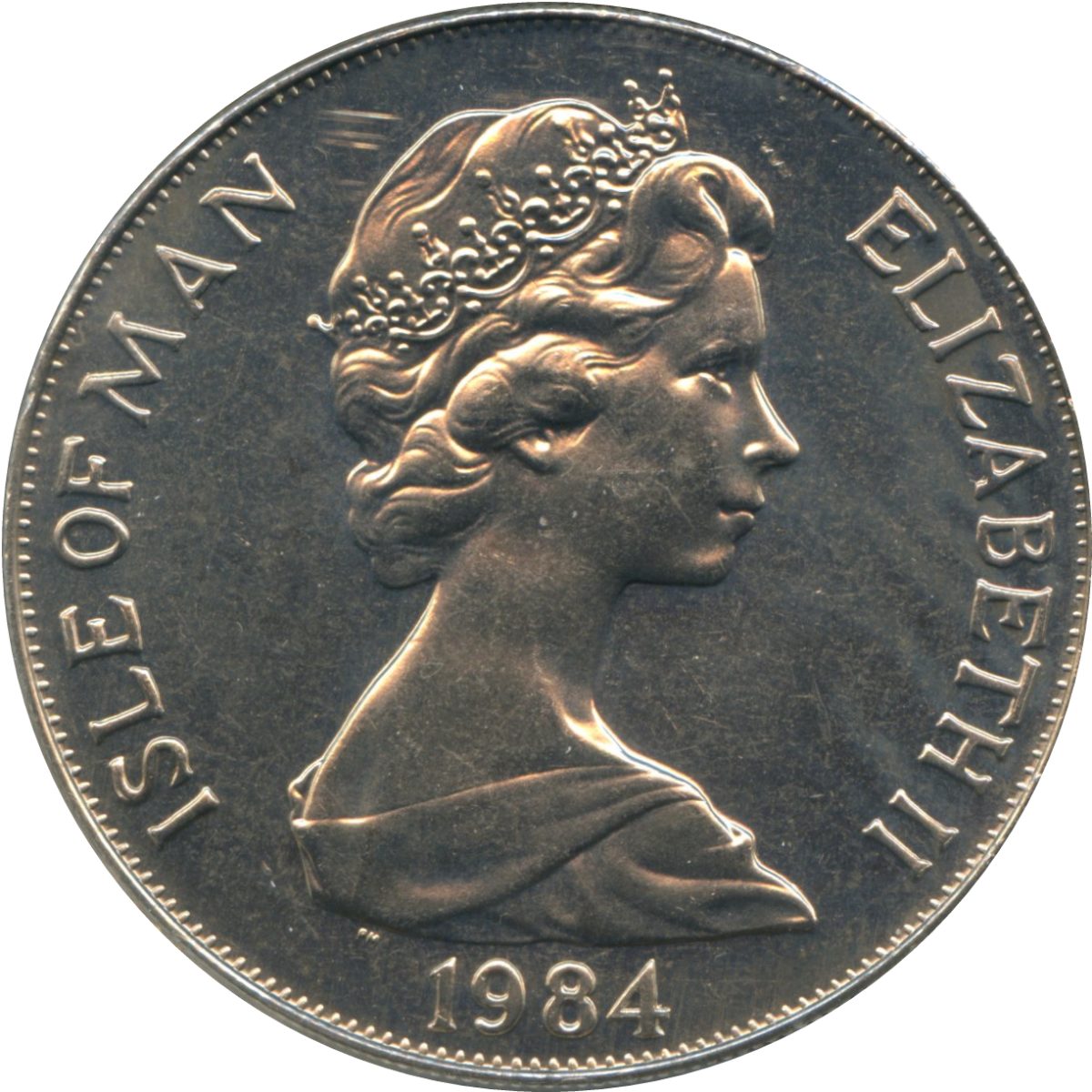 Isle of Man 1 Crown - Elizabeth II Athletics obverse