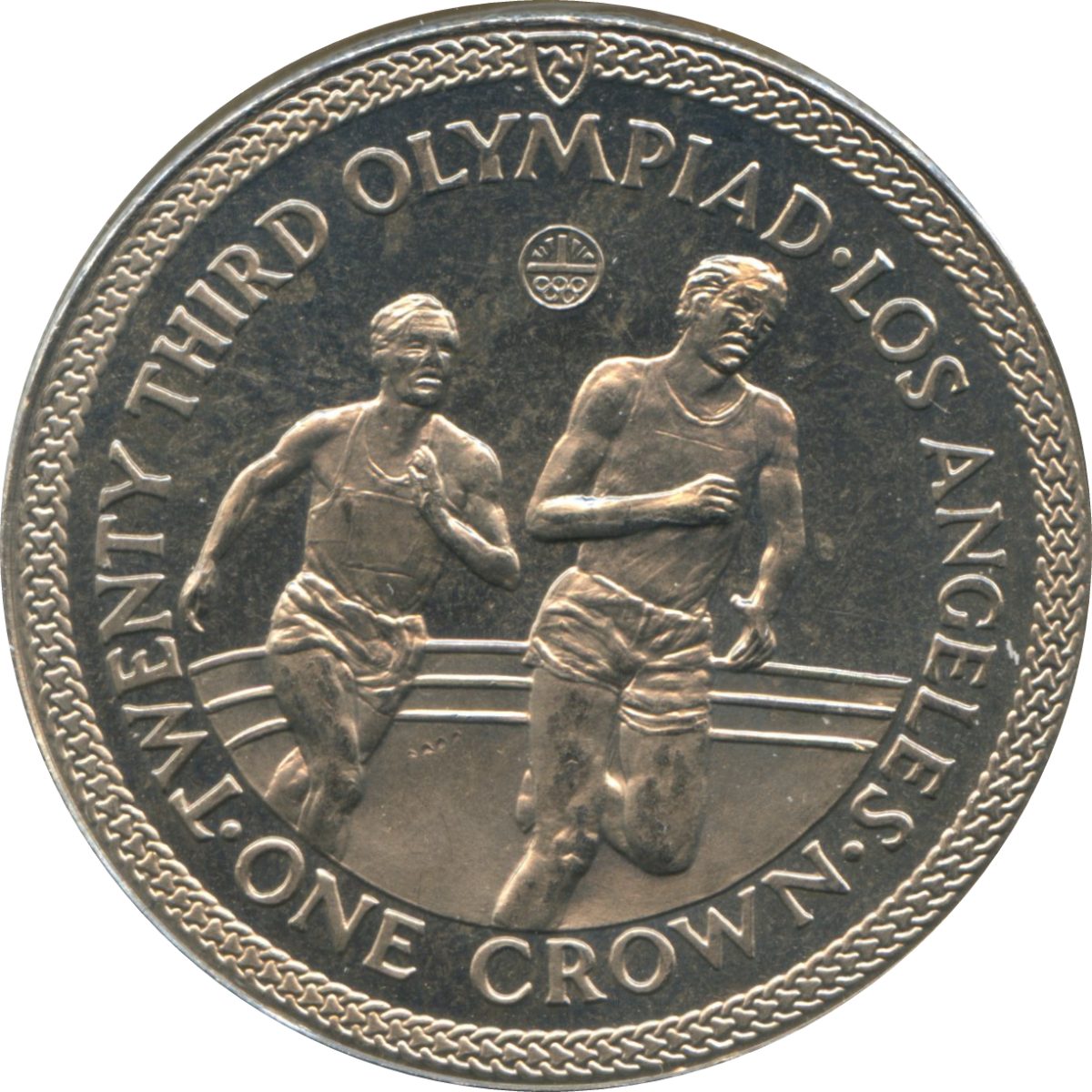 Isle of Man 1 Crown - Elizabeth II Athletics