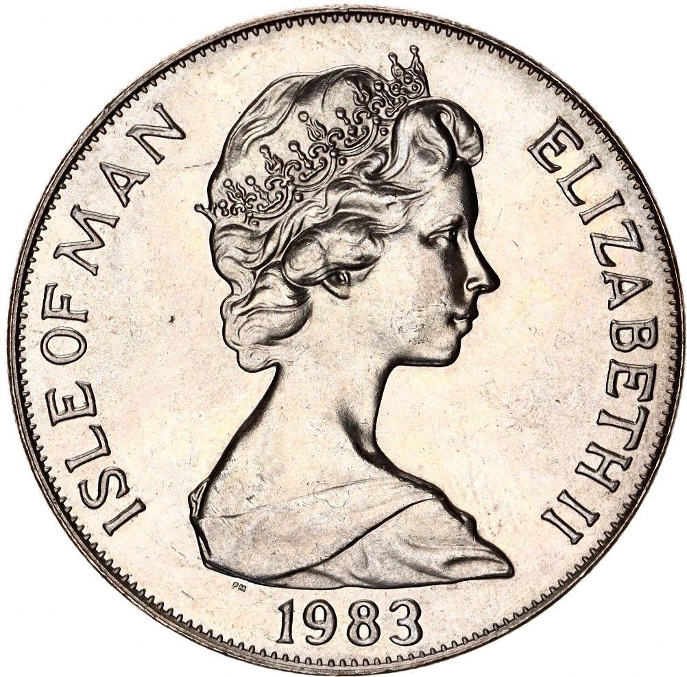 Isle of Man 1 Crown - Elizabeth II Gloster Whittle obverse