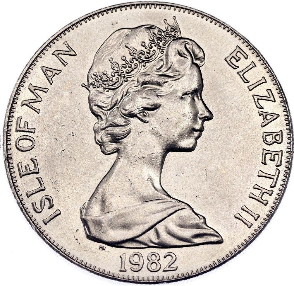 Isle of Man 1 Crown - Elizabeth II P.S. Mona's Queen II obverse