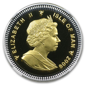 Isle of Man 1 Angel - Elizabeth II Archangel Michael; 25th Anniversary of Gold Angel; Bimetallic obverse