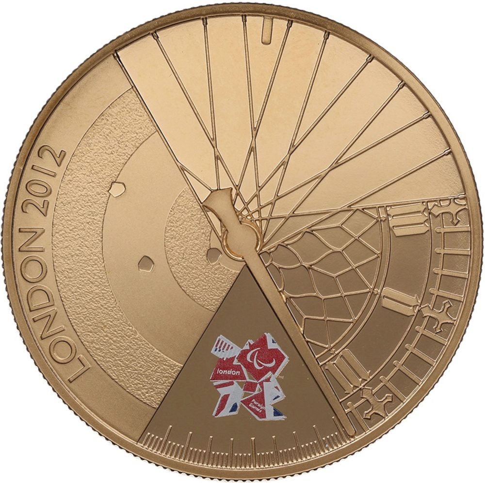 5 Pounds - Elizabeth II London Paralympics; Gold Proof obverse