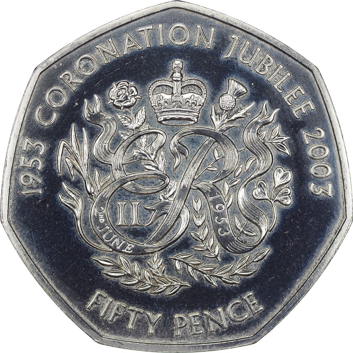 Guernsey 50 Pence - Elizabeth II Coronation Jubilee