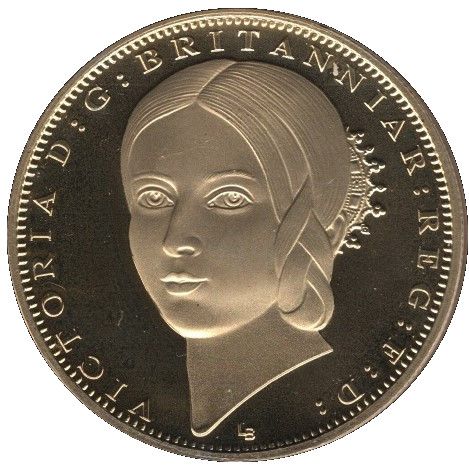 Isle of Man 1 Crown - Elizabeth II Victoria - Young Portrait