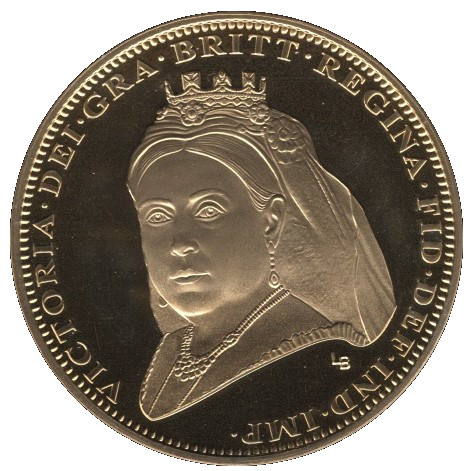 Isle of Man 1 Crown - Elizabeth II Victoria - Veiled Portrait