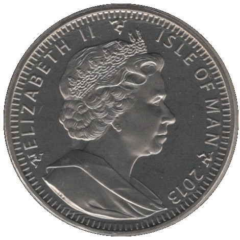 Isle of Man 1 Crown - Elizabeth II Kermode Bears and Cubs; coloured obverse