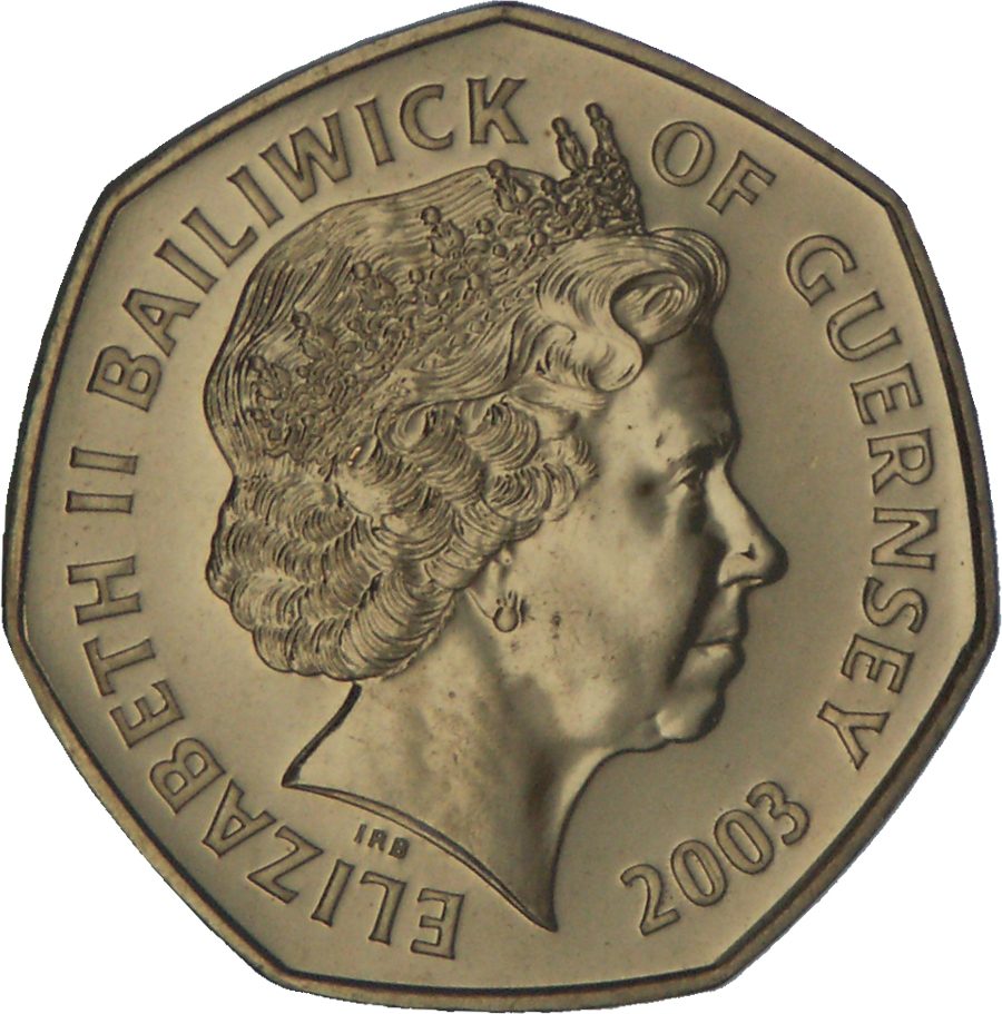 Guernsey 50 Pence - Elizabeth II Coronation Jubilee obverse