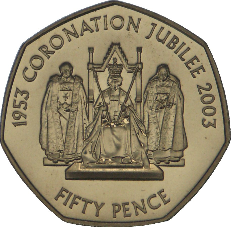 Guernsey 50 Pence - Elizabeth II Coronation Jubilee