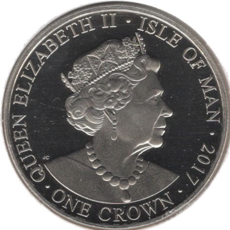 Isle of Man 1 Crown - Elizabeth II Duke of Edinburgh - gold enhanced obverse