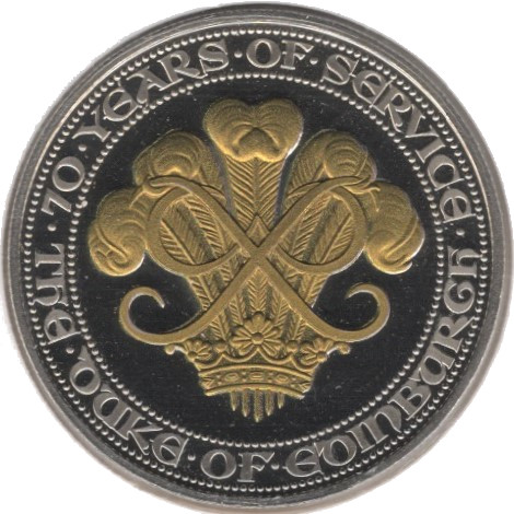 Isle of Man 1 Crown - Elizabeth II Duke of Edinburgh - gold enhanced