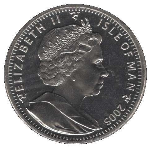 Isle of Man 1 Crown - Elizabeth II Himalayan Cat; Coloured version obverse