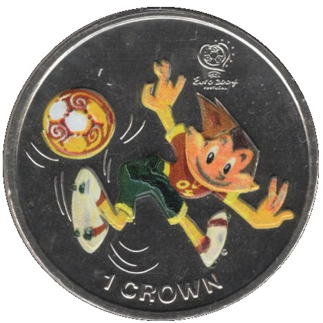 Isle of Man 1 Crown - Elizabeth II Euro 2004 Portugal - Mascot