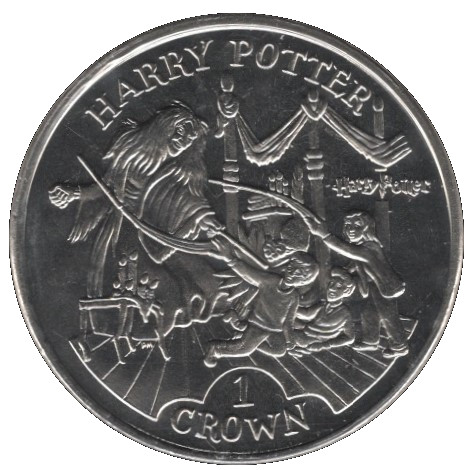 Isle of Man 1 Crown - Elizabeth II Shrieking Shed reverse