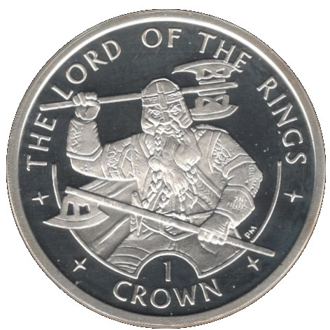 Isle of Man 1 Crown - Elizabeth II Gimli reverse