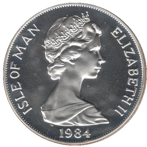 Isle of Man 1 Crown - Elizabeth II Commonwealth Conference; Princess Anne; Silver obverse