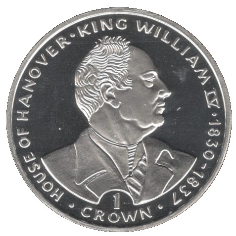 Gibraltar 1 Crown - Elizabeth II King William IV; Silver Proof reverse