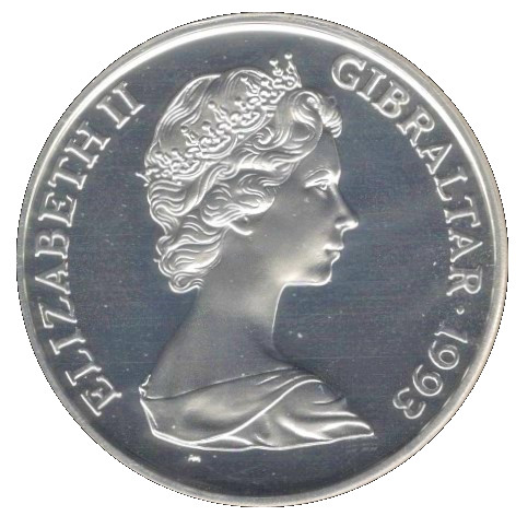 Gibraltar 1 Crown - Elizabeth II King Edward VII; Silver Proof obverse