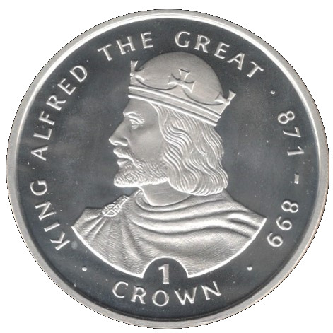 Gibraltar 1 Crown - Elizabeth II King Alfred the Great reverse