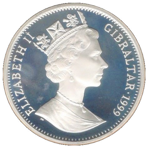 Gibraltar 1 Crown - Elizabeth II King Edward the Confessor; Silver Proof obverse
