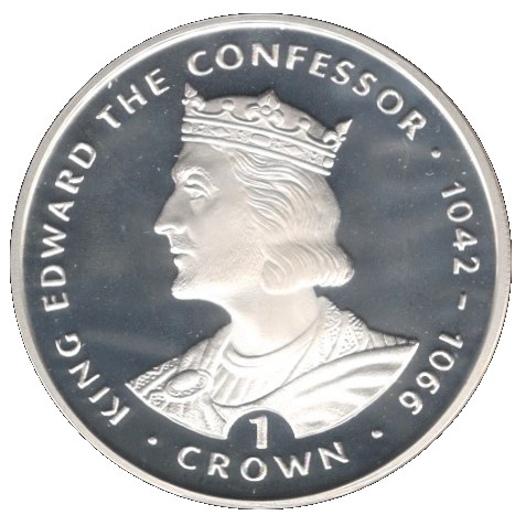 Gibraltar 1 Crown - Elizabeth II King Edward the Confessor; Silver Proof reverse