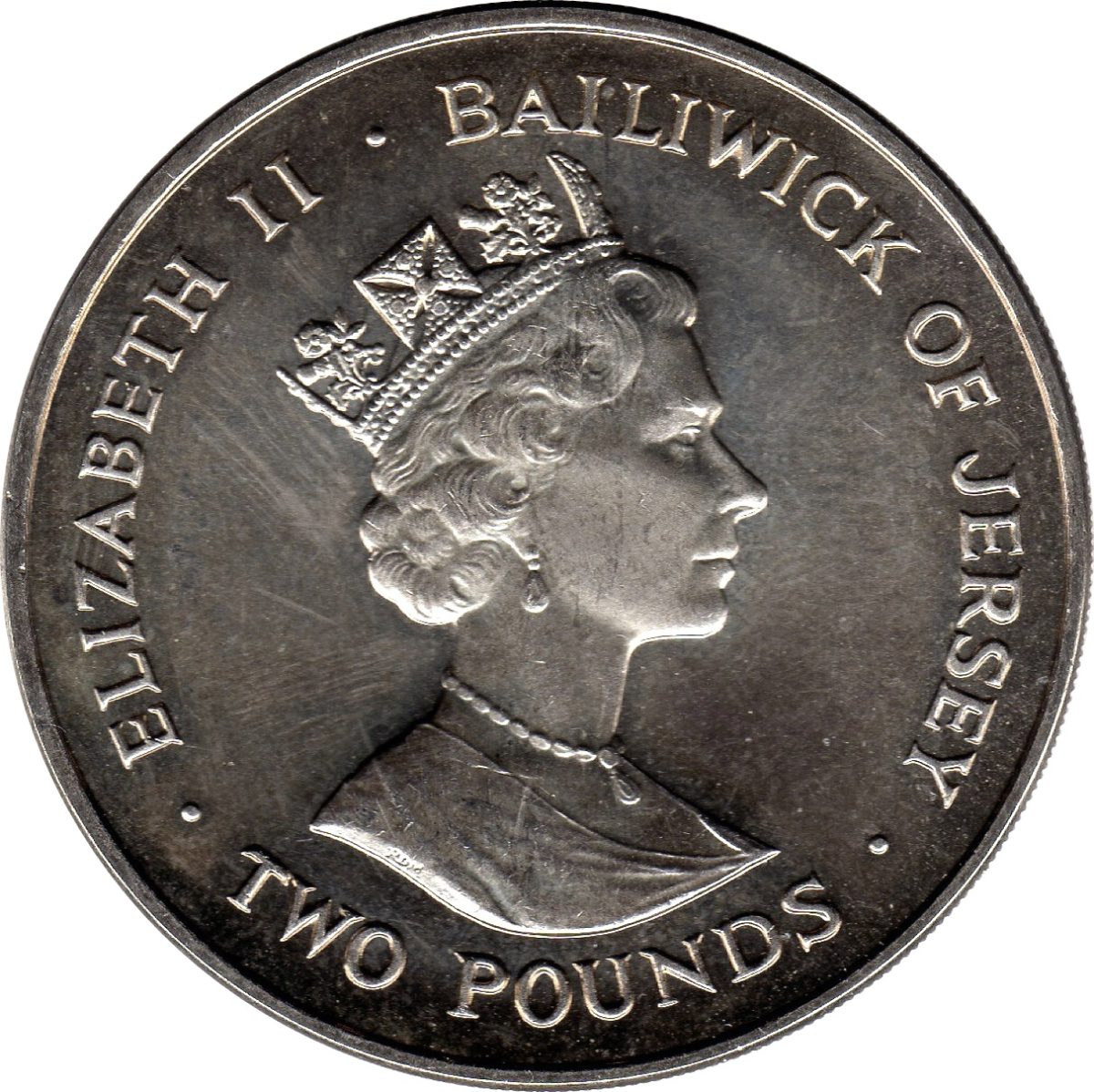 Jersey 2 Pounds - Elizabeth II 90th Birthday of Queen Mother obverse