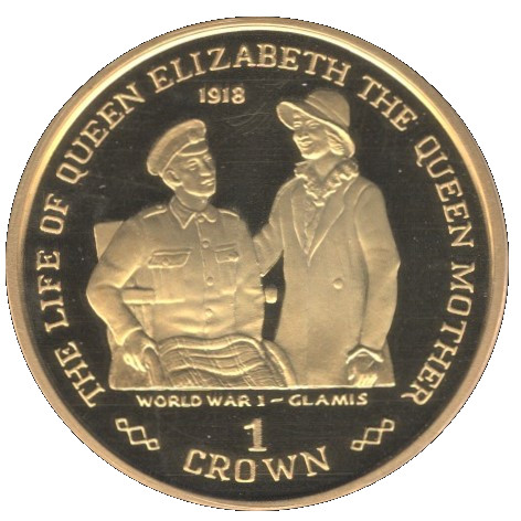 Gibraltar 1 Crown - Elizabeth II World War I - Glamis reverse