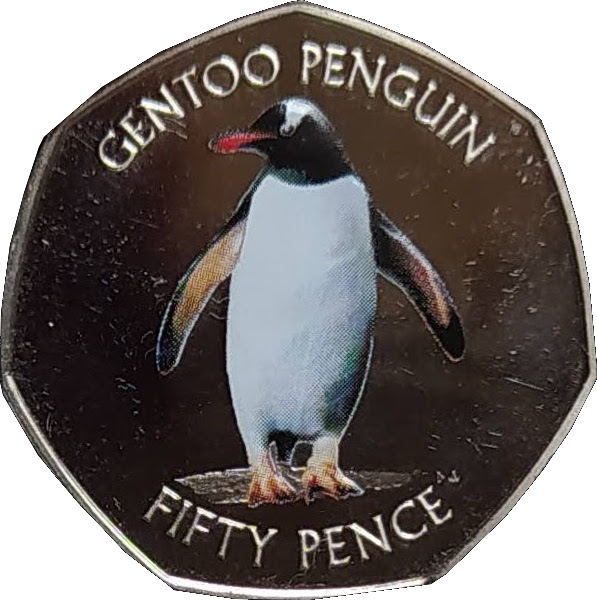 South Georgia and the South Sandwich Islands 50 Pence - Elizabeth II Gentoo Penguin