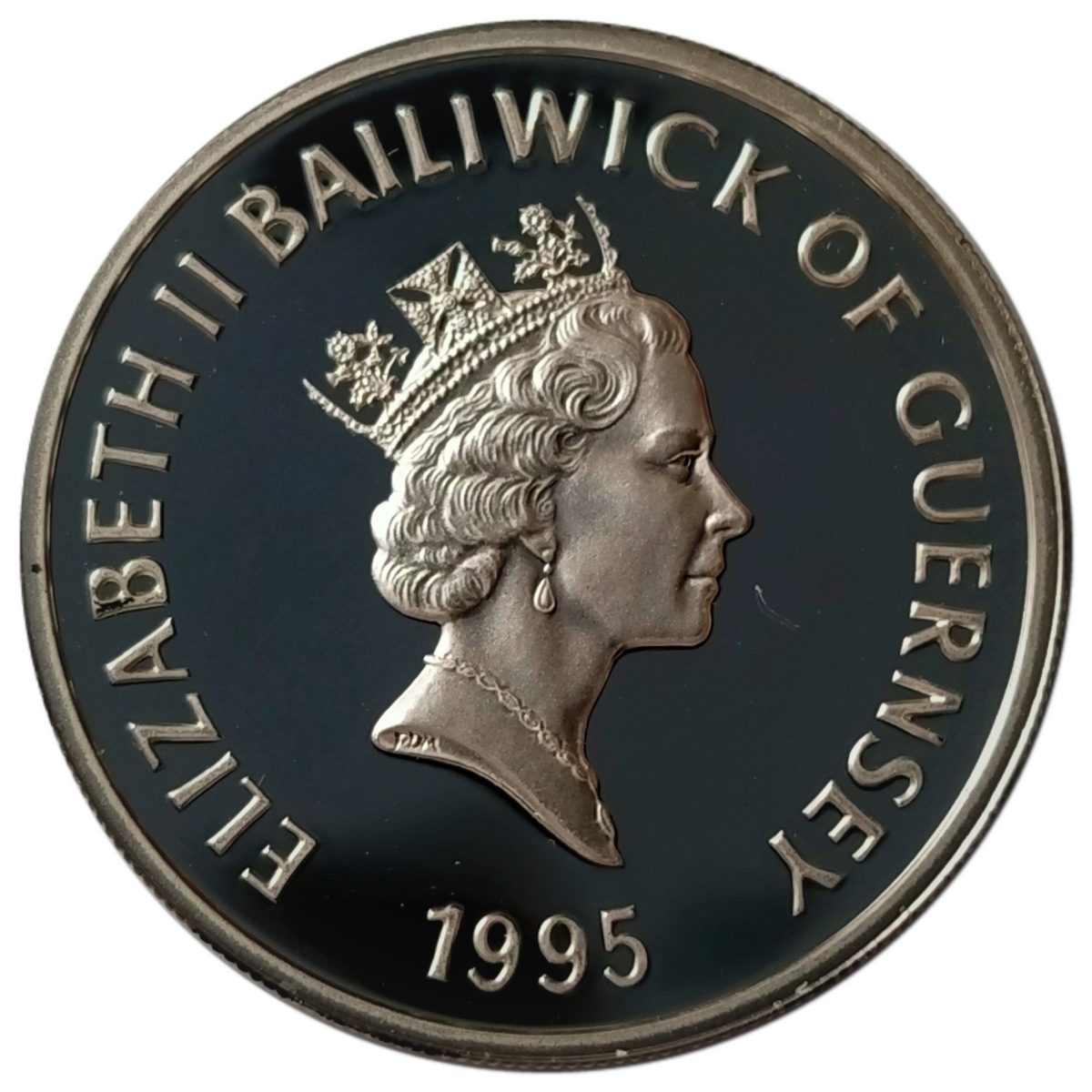 Guernsey 1 Pound - Elizabeth II Queen Mother - Silver obverse