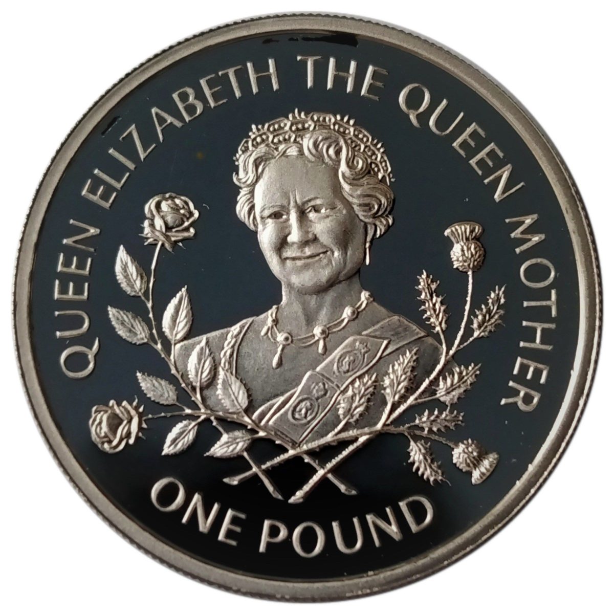Guernsey 1 Pound - Elizabeth II Queen Mother - Silver