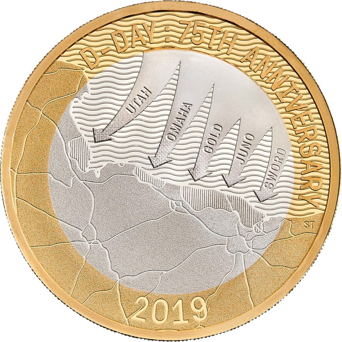 2 Pounds - Elizabeth II D-Day Anniversary; Silver Piedfort obverse