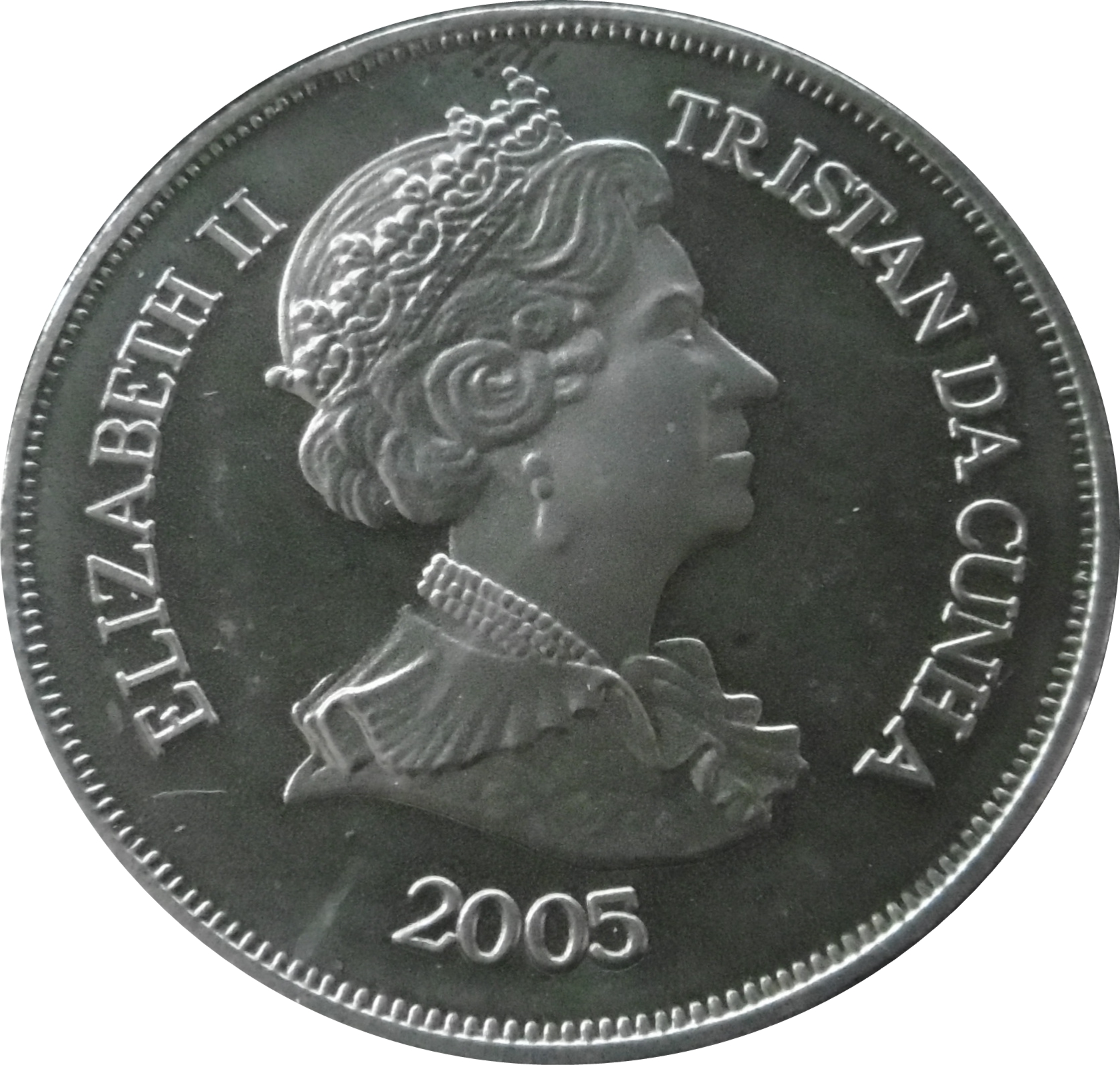 Tristan da Cunha 1 Crown - Elizabeth II 4th portrait; VE Day obverse