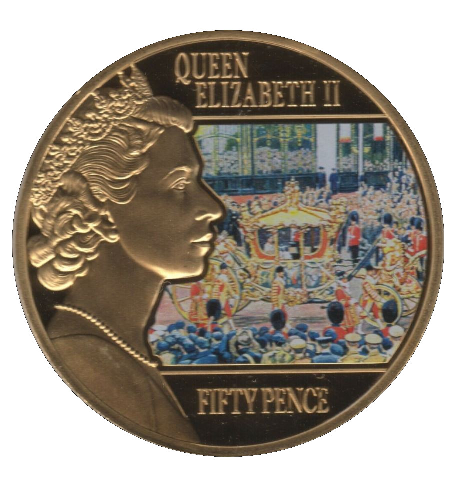 Guernsey 50 Pence - Elizabeth II Coronation