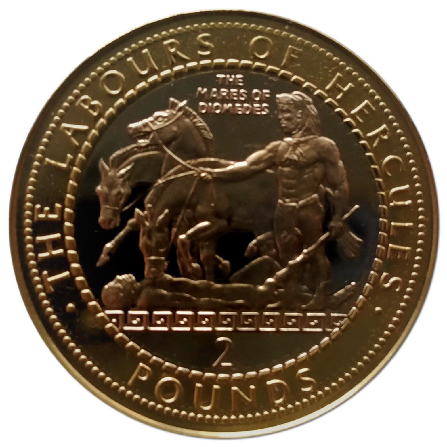 Gibraltar 2 Pounds - Elizabeth II The Mares of Diomedes reverse