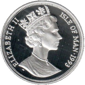 Isle of Man 25 Pounds - Elizabeth II Nigel Mansell obverse