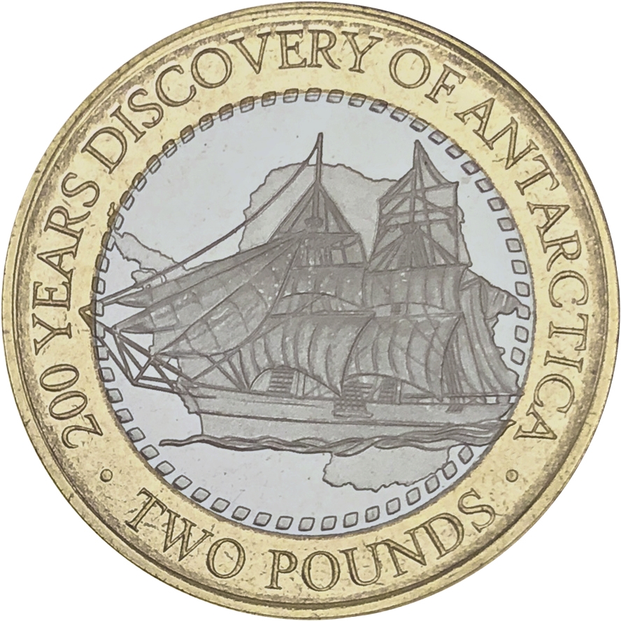 British Antarctic Territory 2 Pounds - Elizabeth II Discovery of Antarctica