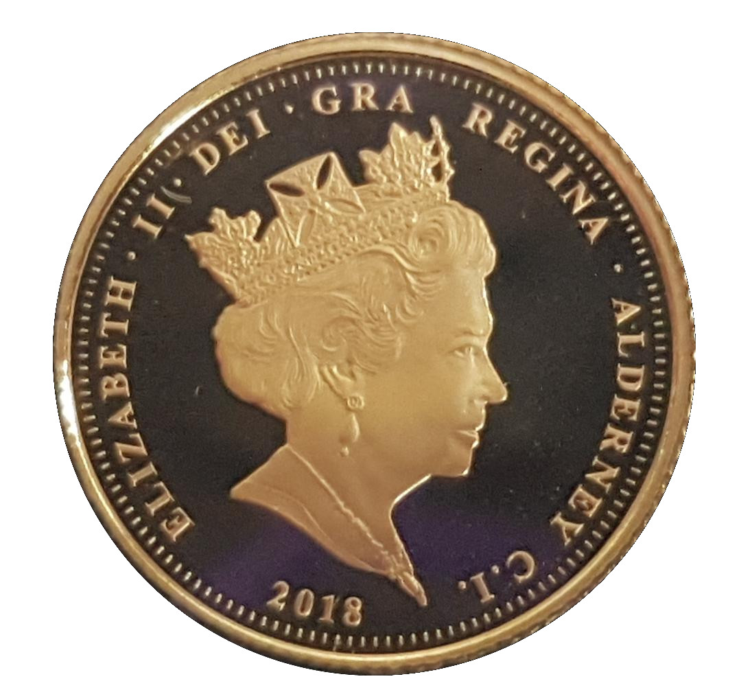 Alderney ¼ Sovereign - Elizabeth II Sapphire Jubilee - On Horseback obverse