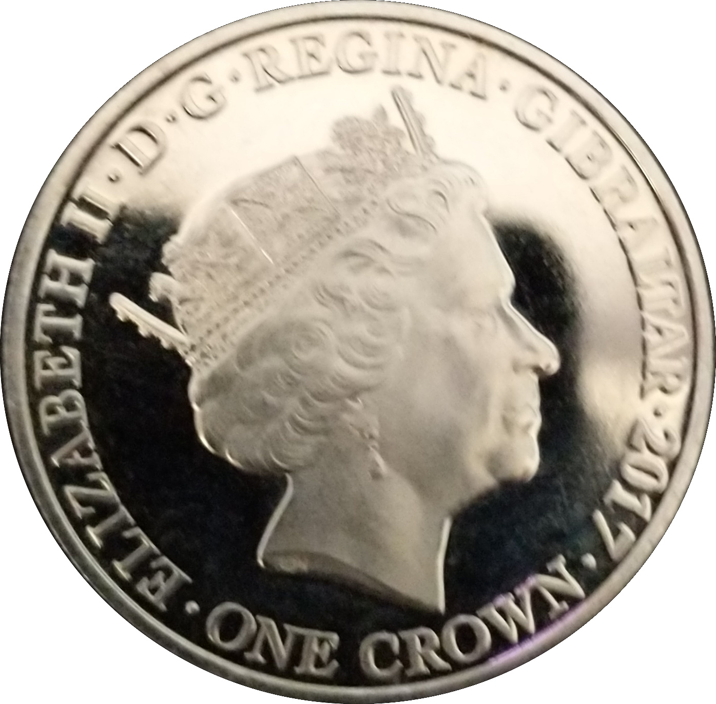 Gibraltar 1 Crown - Elizabeth II The Battle of Ypres; Silver Plated obverse