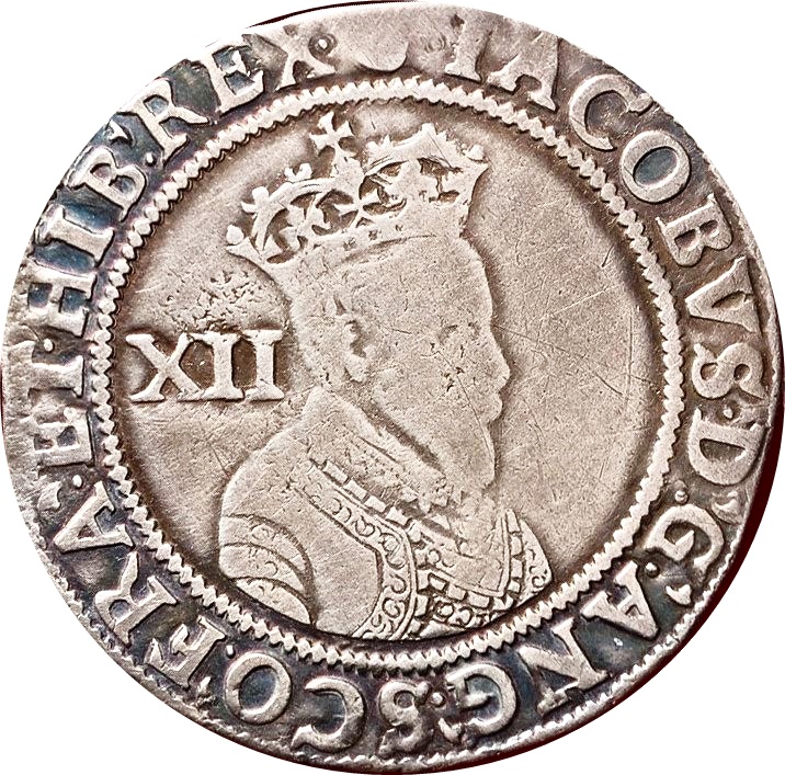 1 Shilling - James I 1st issue; 1st bust obverse