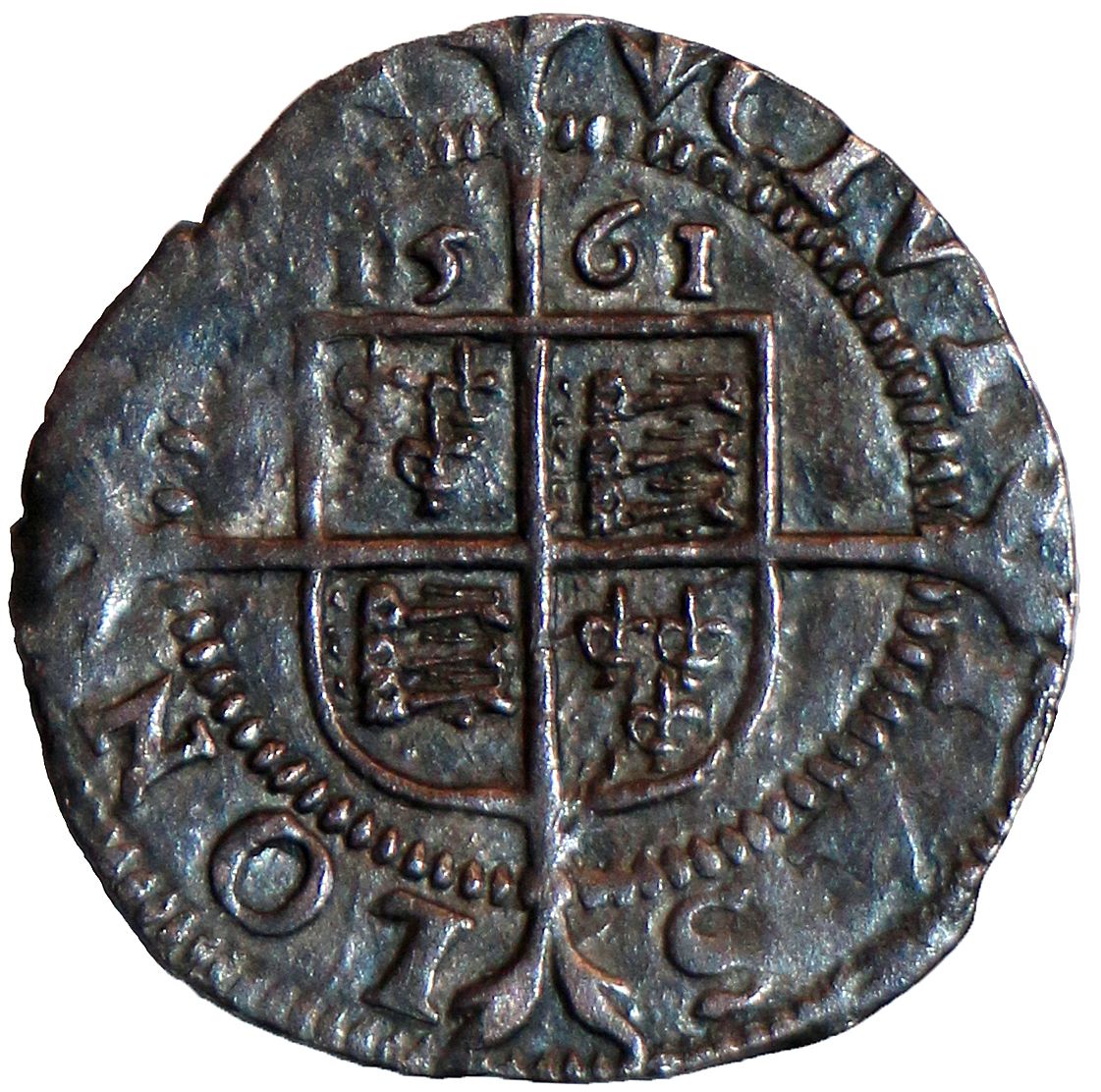 1½ Pence - Elizabeth I 3rd and 4th issue; small flan