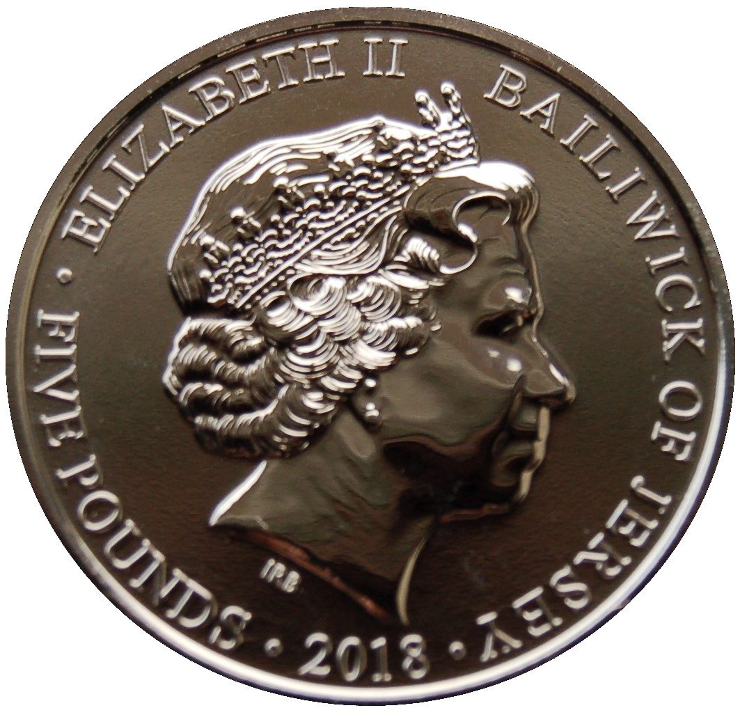 Jersey 5 Pounds - Elizabeth II The Centenary of the First World War obverse