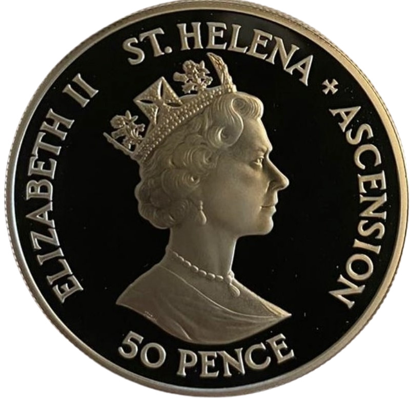 Saint Helena and Ascension 50 Pence - Elizabeth II D-Day obverse
