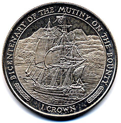 Isle of Man 1 Crown - Elizabeth II Mutiny on the Bounty