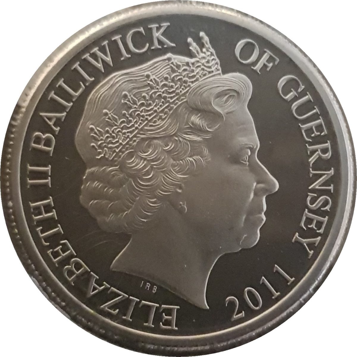 Guernsey 2 Pounds - Elizabeth II Flying Christine III obverse