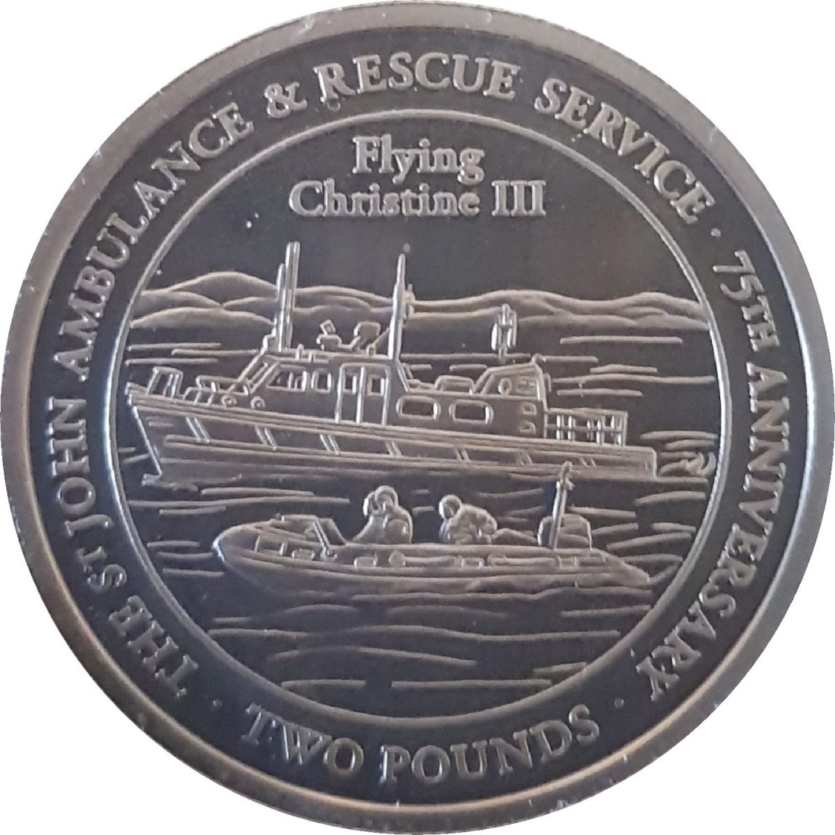 Guernsey 2 Pounds - Elizabeth II Flying Christine III