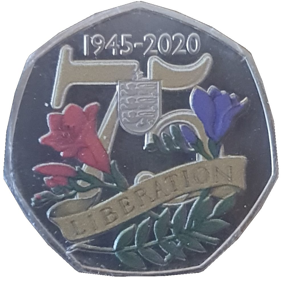 Guernsey 50 Pence - Elizabeth II Liberation of Guernsey reverse