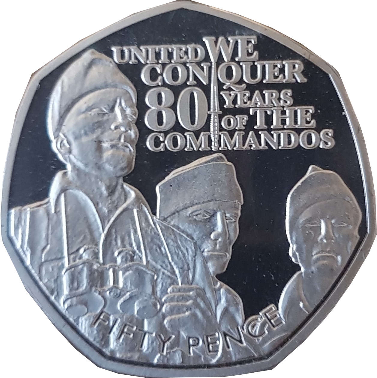 Gibraltar 50 Pence - Elizabeth II 80 Years Of The Commandos
