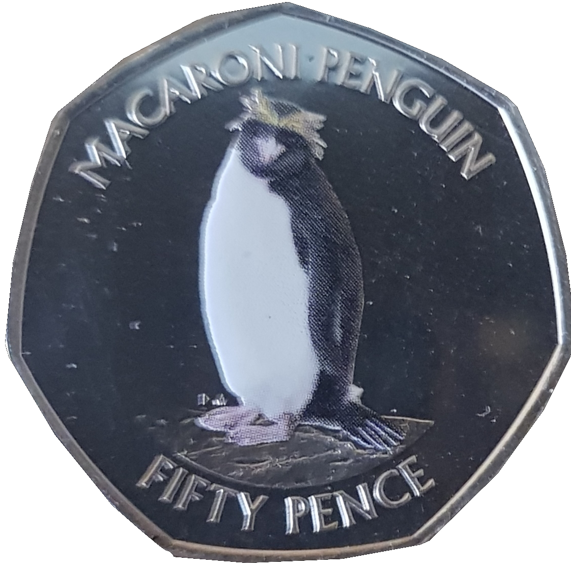 South Georgia and the South Sandwich Islands 50 Pence - Elizabeth II Macaroni Penguin reverse