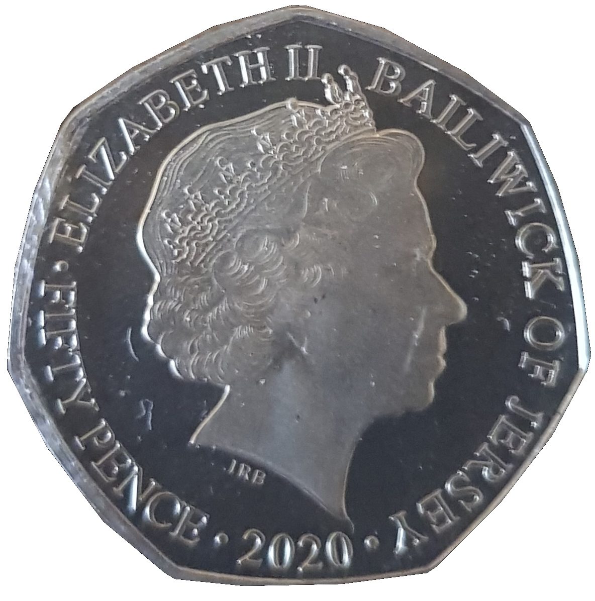 Jersey 50 Pence - Elizabeth II Liberation of Jersey obverse