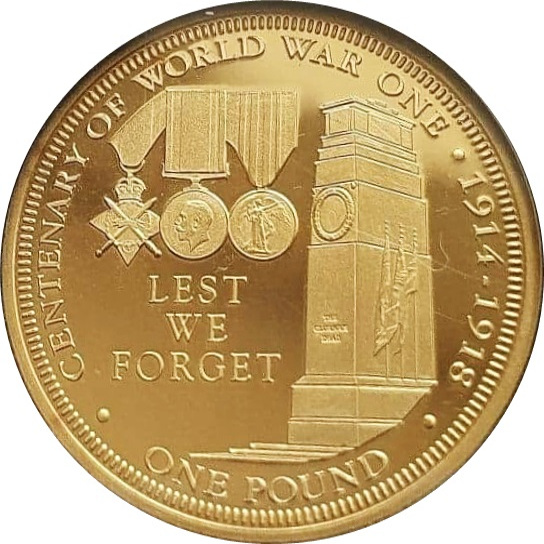Tristan da Cunha 1 Pound - Elizabeth II Centenary of World War One