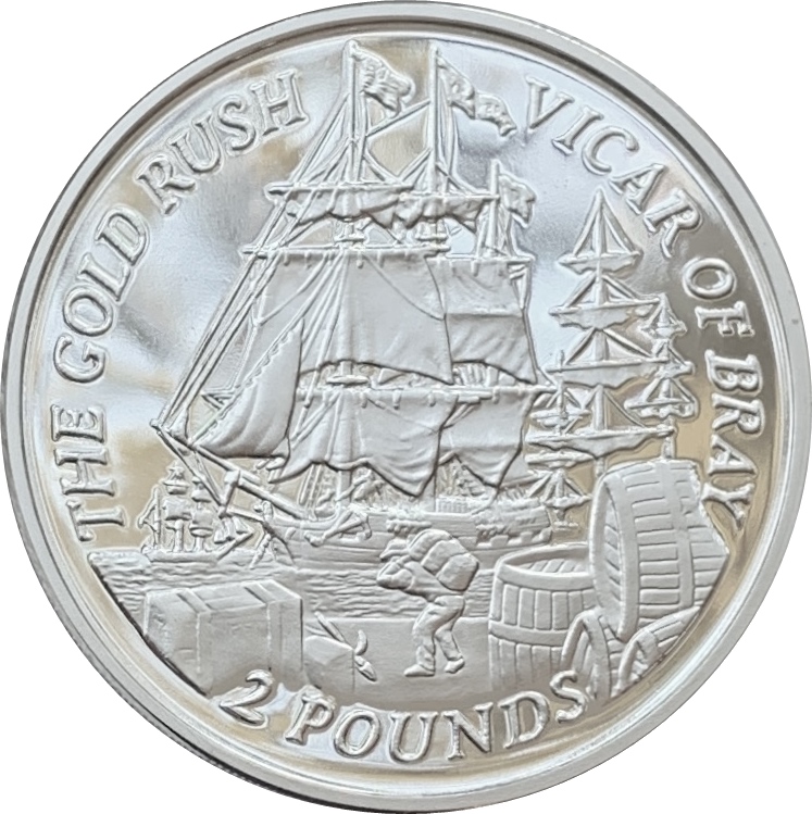 Falkland Islands 2 Pounds - Elizabeth II The Gold Rush - “Vicar of Bray” Ship